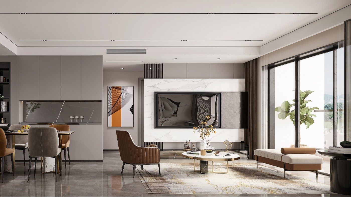 三室兩廳兩衛(wèi)裝修效果圖